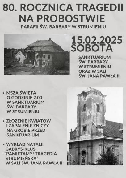 80. rocznica Tragedii na probostwie parafii św. Barbary w Strumieniu